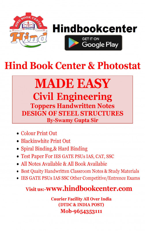 Civil Engineering Handwritten Notes Steel Structure ( By-SWAMI Sir MADE EASY