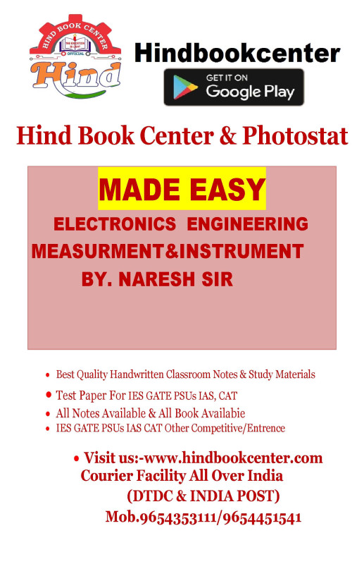 Electronics Engineering Handwritten Notes Made Easy : Electronic Measurement & Instrumentation By-NARESH  Sir