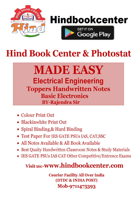 Electrical Engineering Hndwritten Notes Basic Electronics BY-Rajendra Sir Made Easy