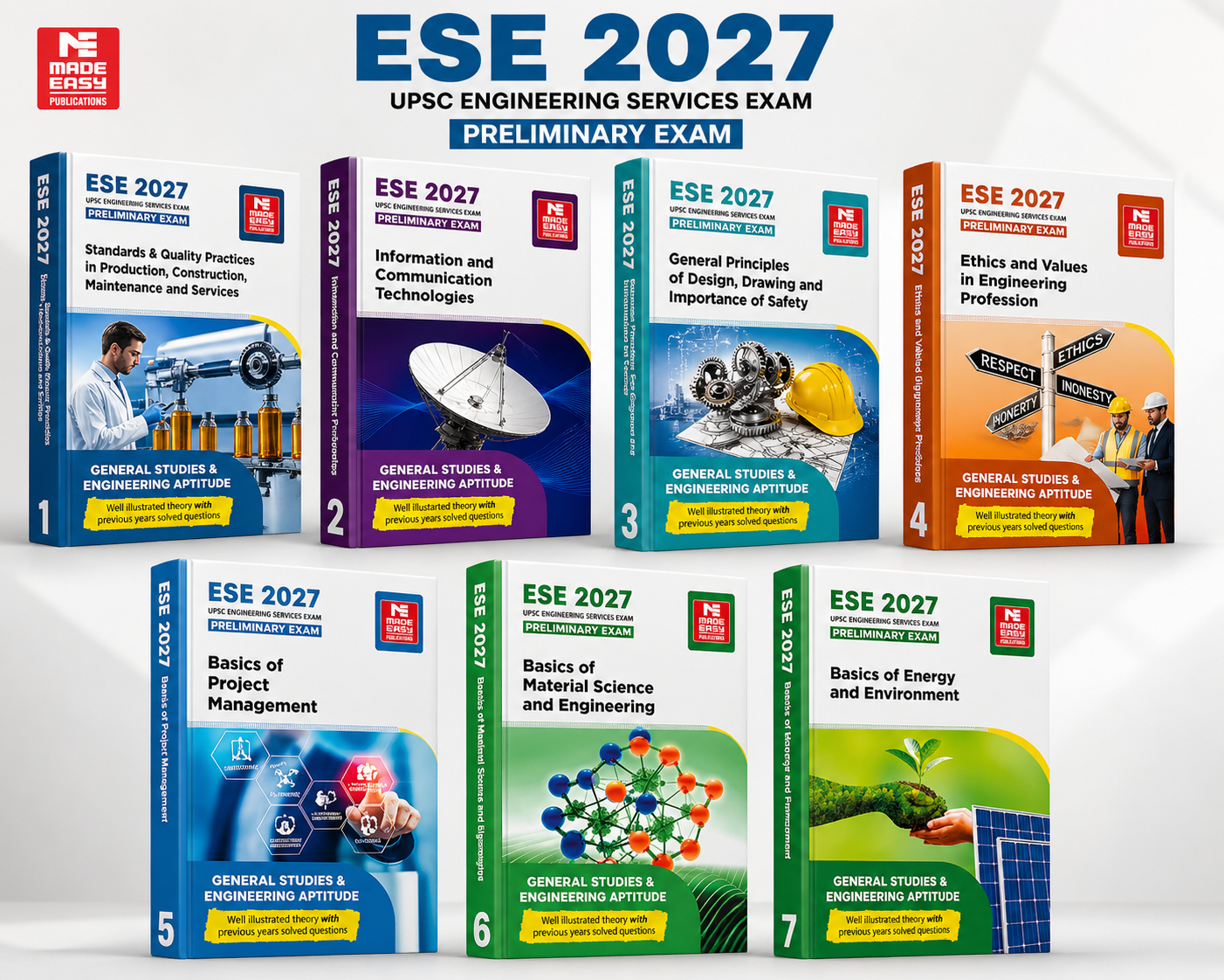 ESE 2027 General Studies & Engineering Aptitude 7 Books Combo Pack MADE EASY
