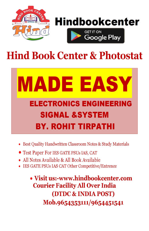 Signal & System By-ROHIT TIRPATHI Sir Electronics Engineering Handwritten Notes Made Easy