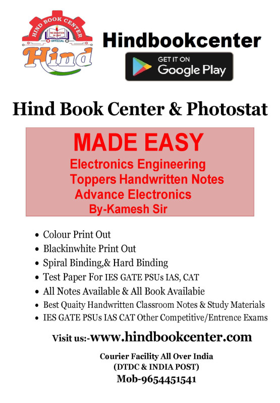 Electronics Engineering Handwritten Notes Made Easy Advance Electronics By-Kamesh Sir
