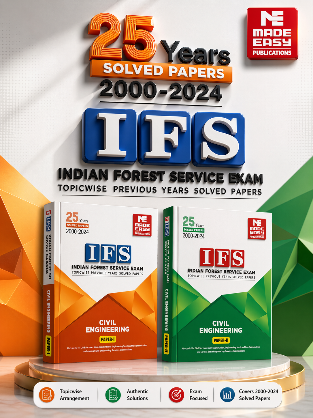 IFS Mains 2025 Civil Topicwise Previous Year Solved Paper Vol- 1 ,Vol- 2 MADE EASY